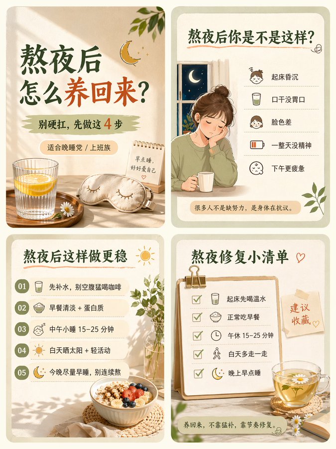 小红书养生图文母版设计 AI image prompt example