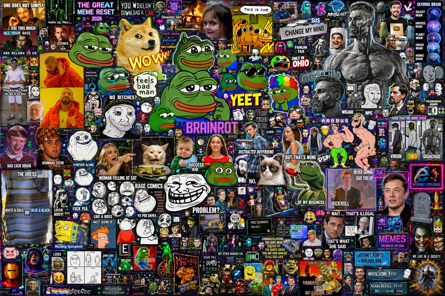 Presenting You The Greatest Meme Image of all time AI image prompt example