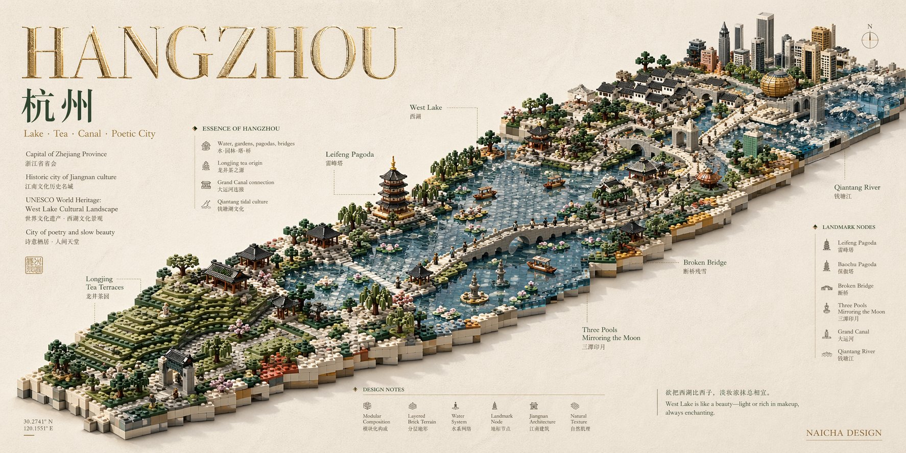 乐高版本,城市海报提示词来了 AI image prompt example