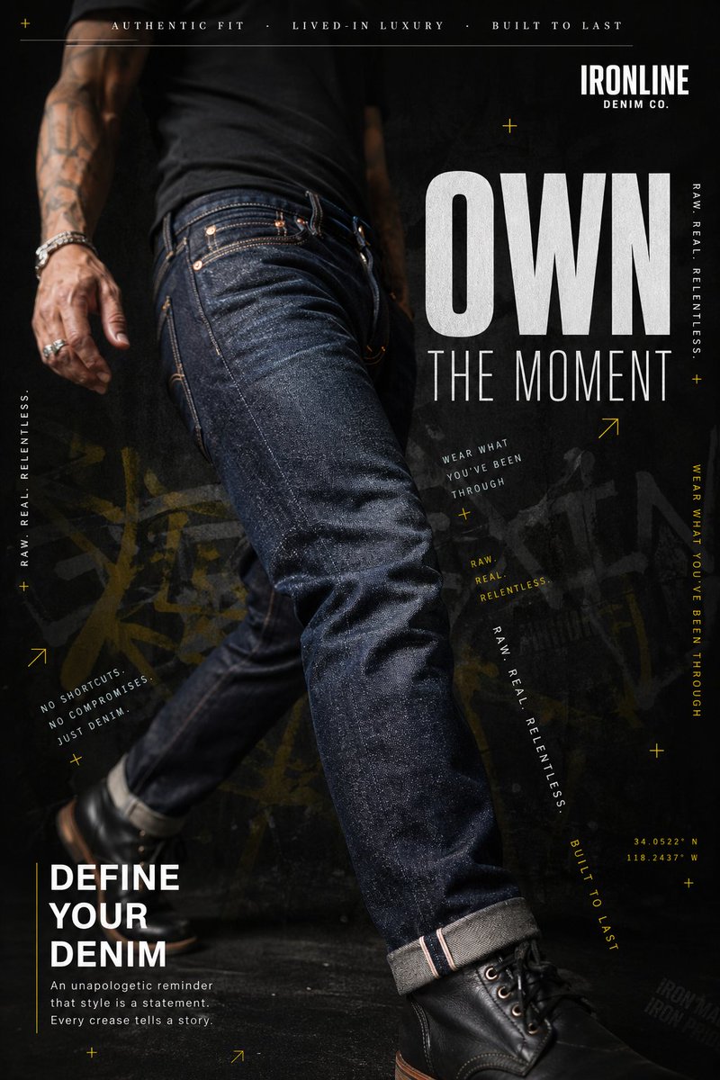 Selvedge denim editorial ad: GPT Image 2 prompt AI image prompt result