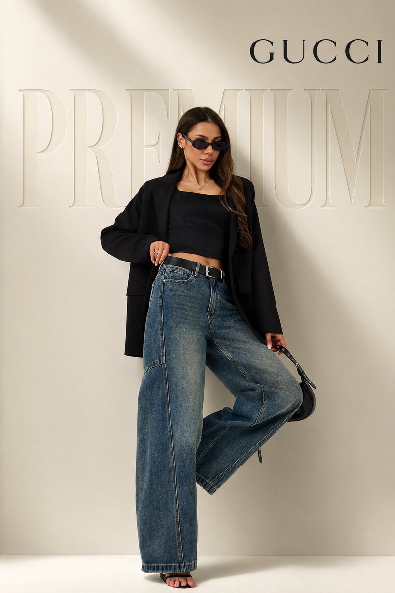 Baggy jeans luxury fashion ad: GPT Image 2 prompt AI image prompt result