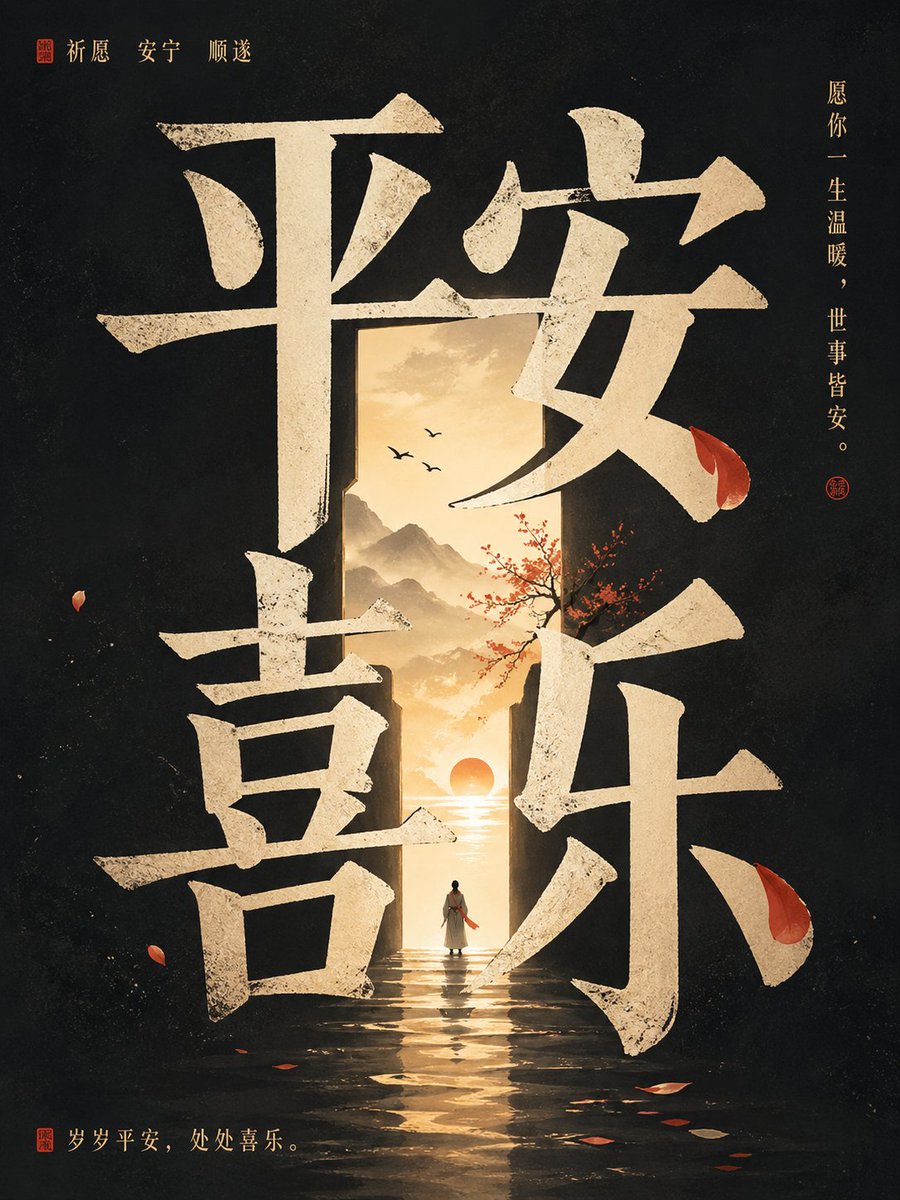 Conceptual Chinese typography poster: GPT Image 2 prompt AI image prompt result