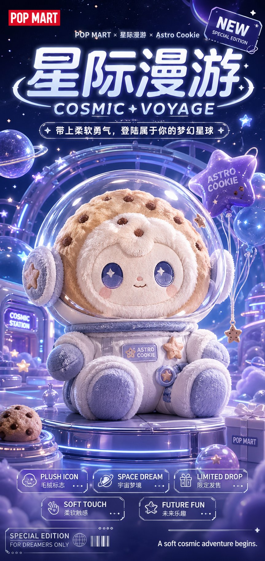 AI-Generated Soft Plush Brand Posters AI image prompt example