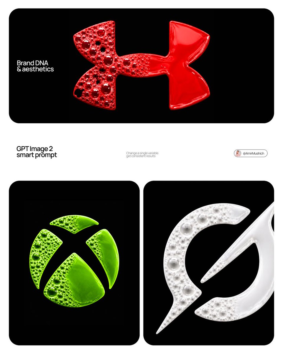 Brand-logo fluid bubble ad: GPT Image 2 prompt AI image prompt result