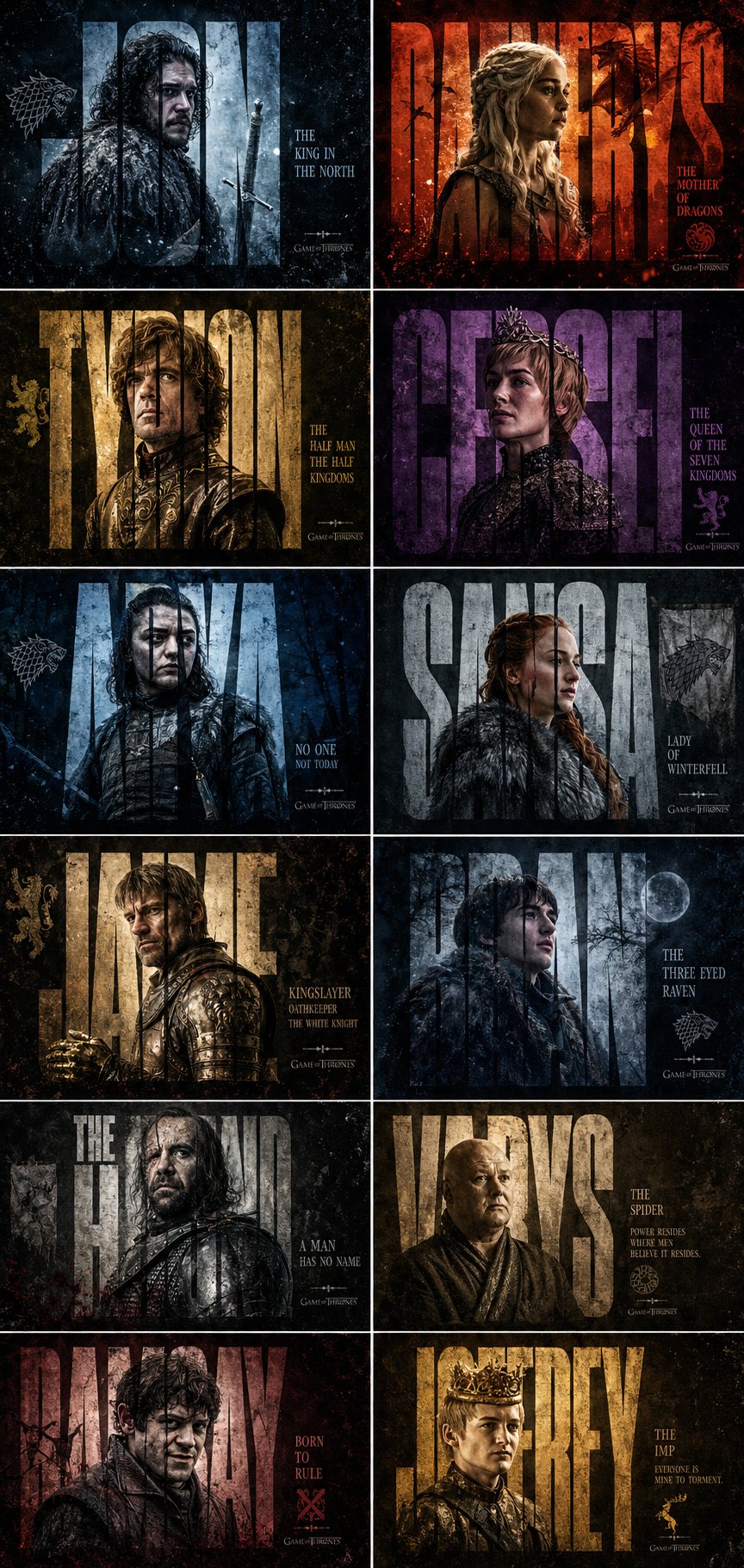 Game of Thrones Poster AI image prompt example