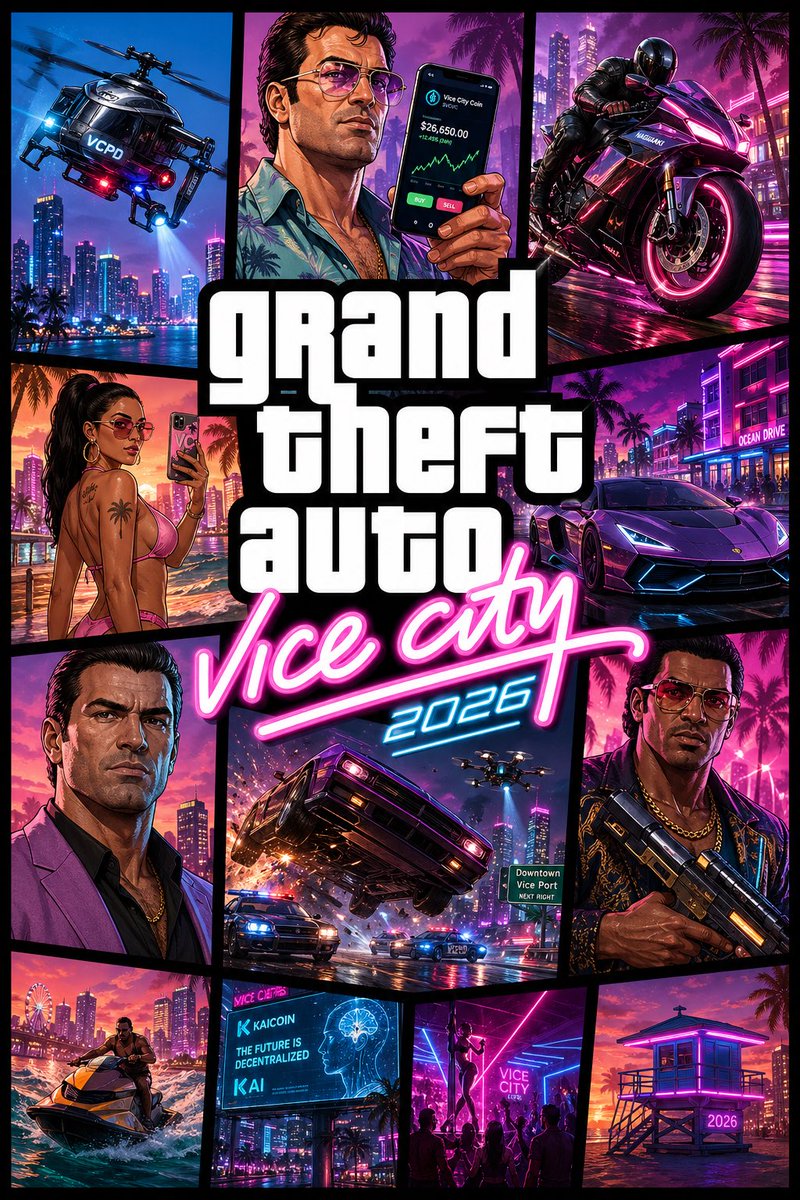 Vice City 2026 game key art: GPT Image 2 prompt AI image prompt result