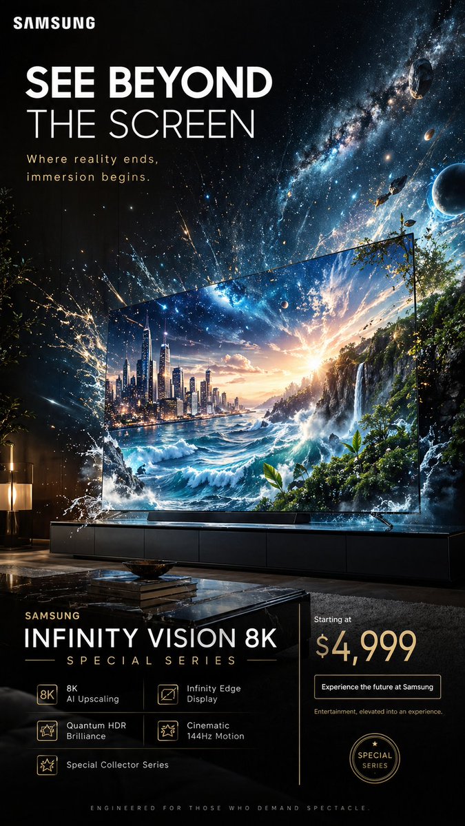 Samsung 8K TV breakthrough ad: GPT Image 2 prompt AI image prompt result