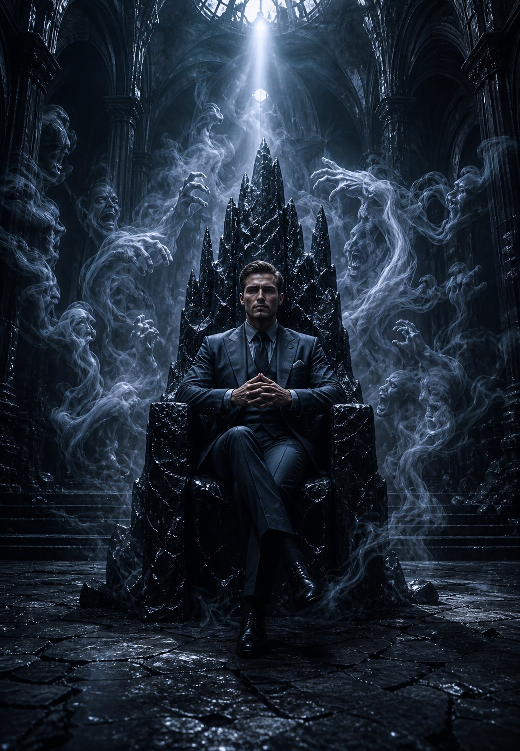 Obsidian throne cathedral portrait: GPT Image 2 prompt AI image prompt result