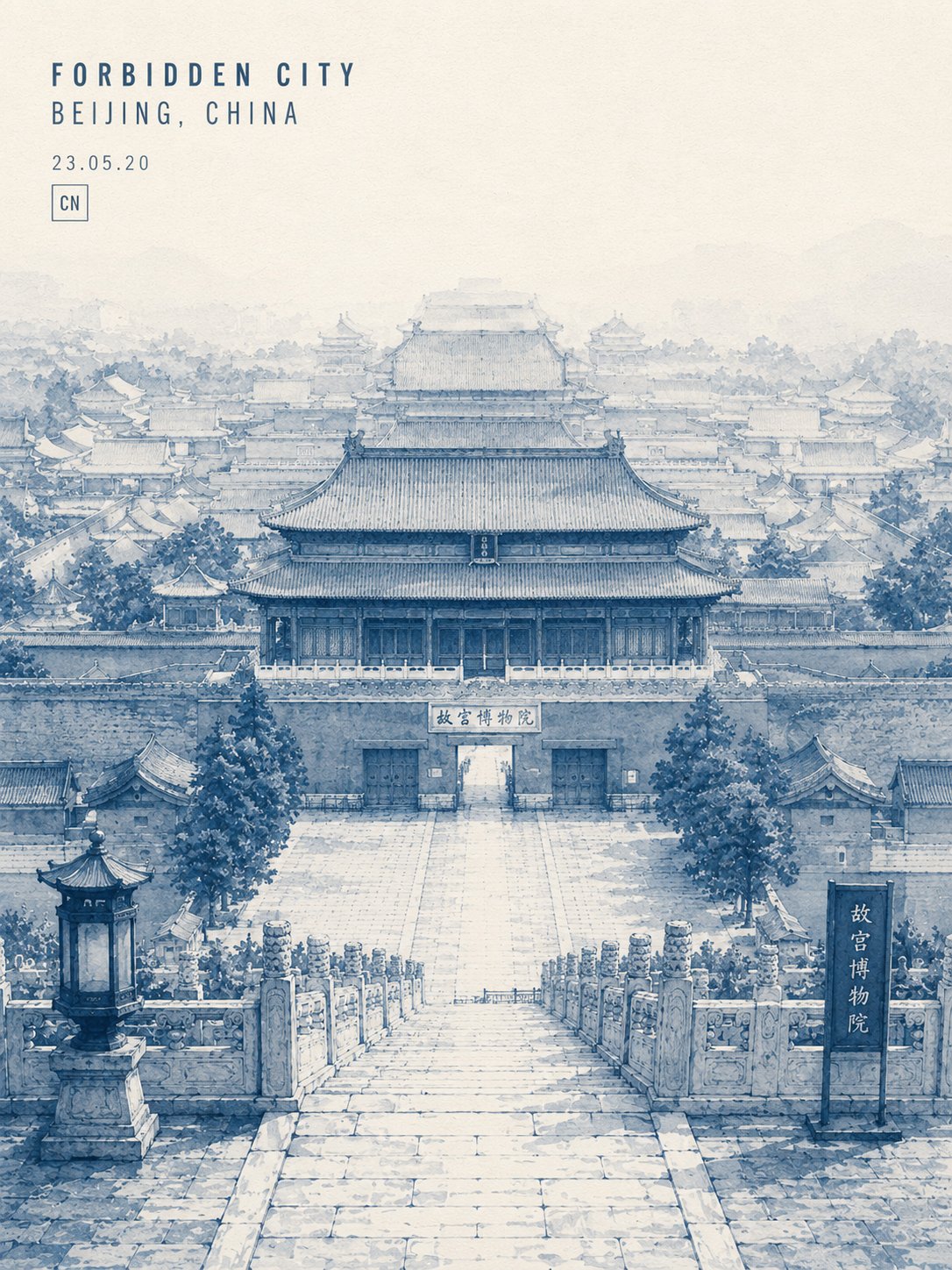 Great Wall watercolor sketchbook travel poster: GPT Image 2 prompt AI image prompt result