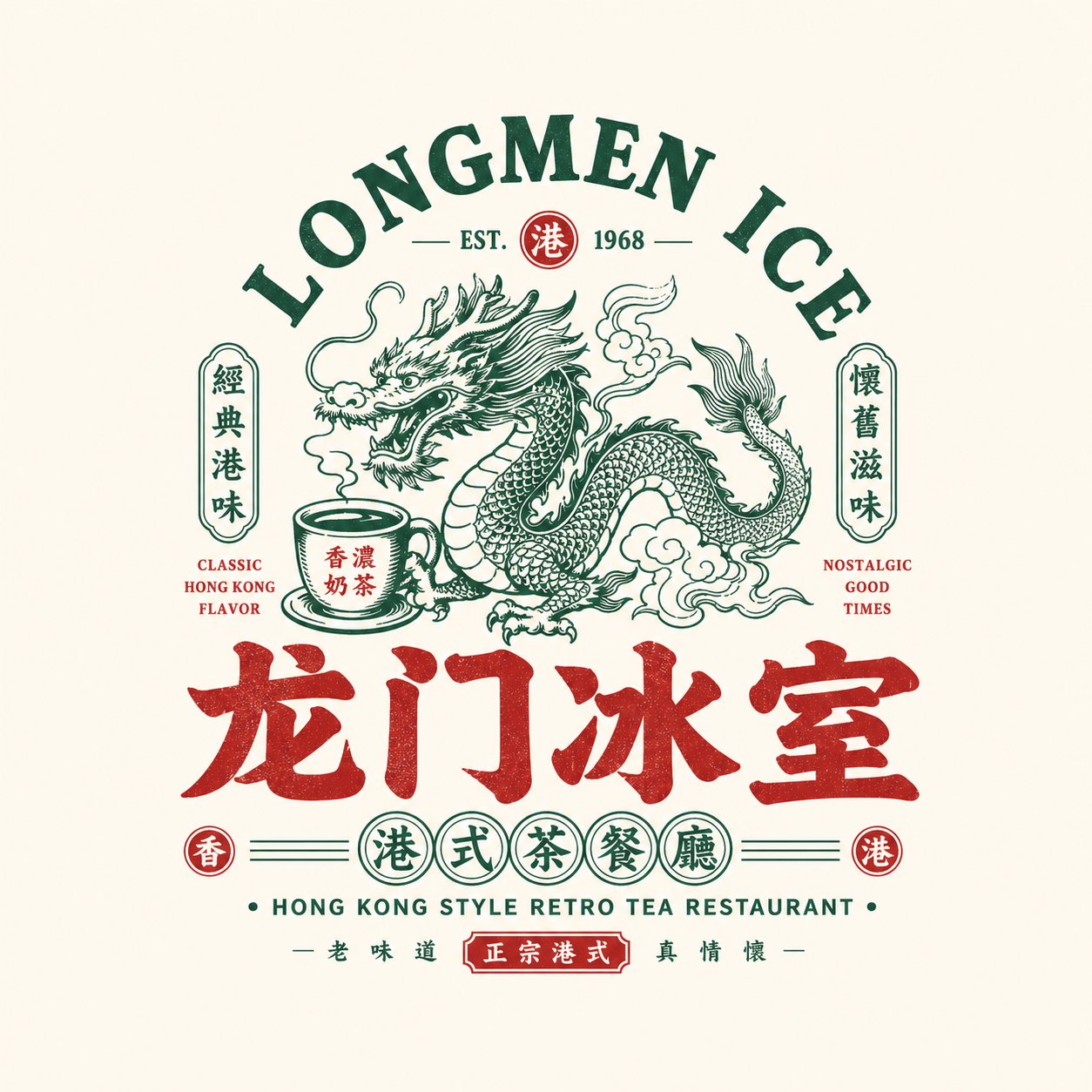 Chinese retro F&B emblem logo template: GPT Image 2 prompt AI image prompt result