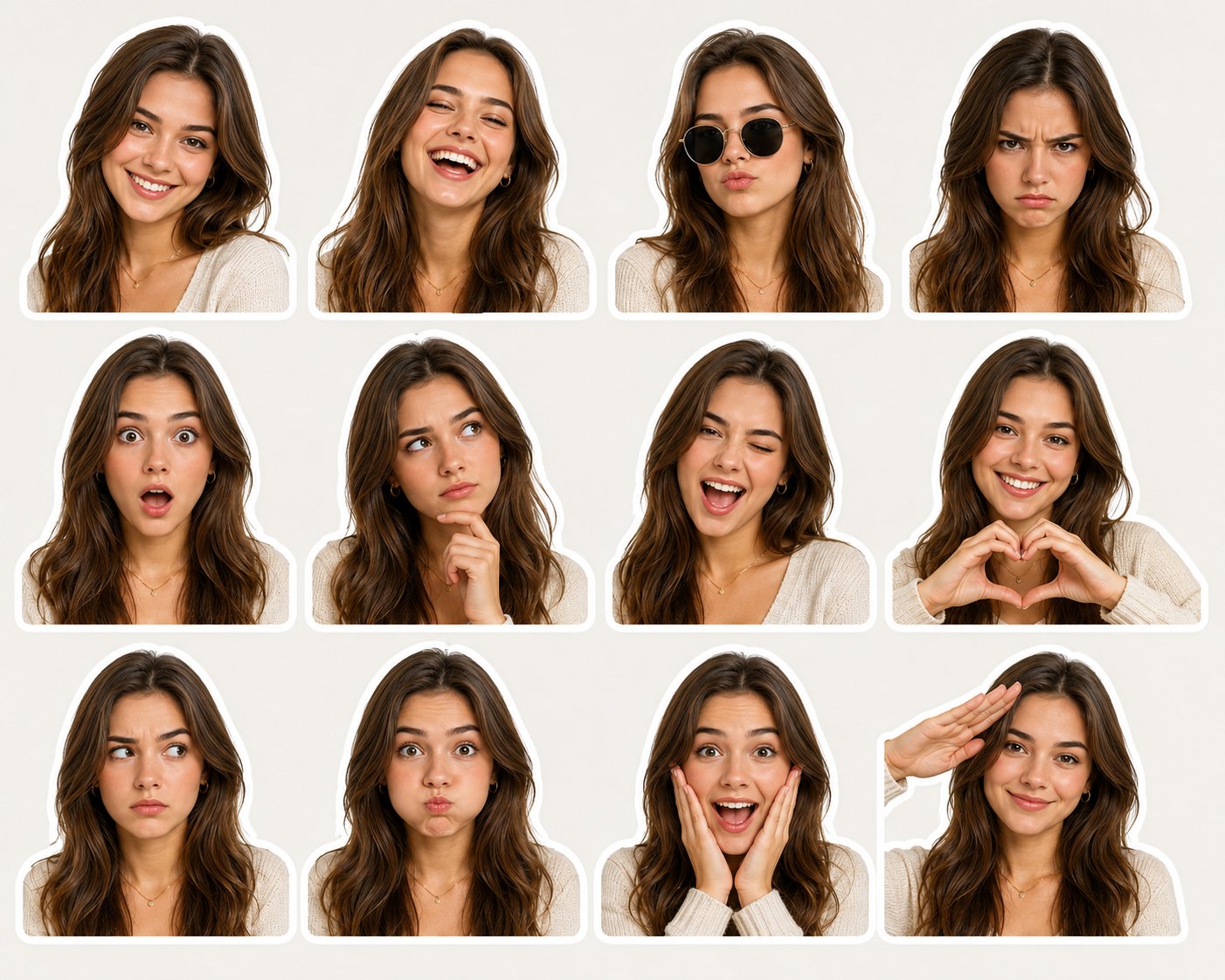 12-expression sticker pack portrait: GPT Image 2 prompt AI image prompt result