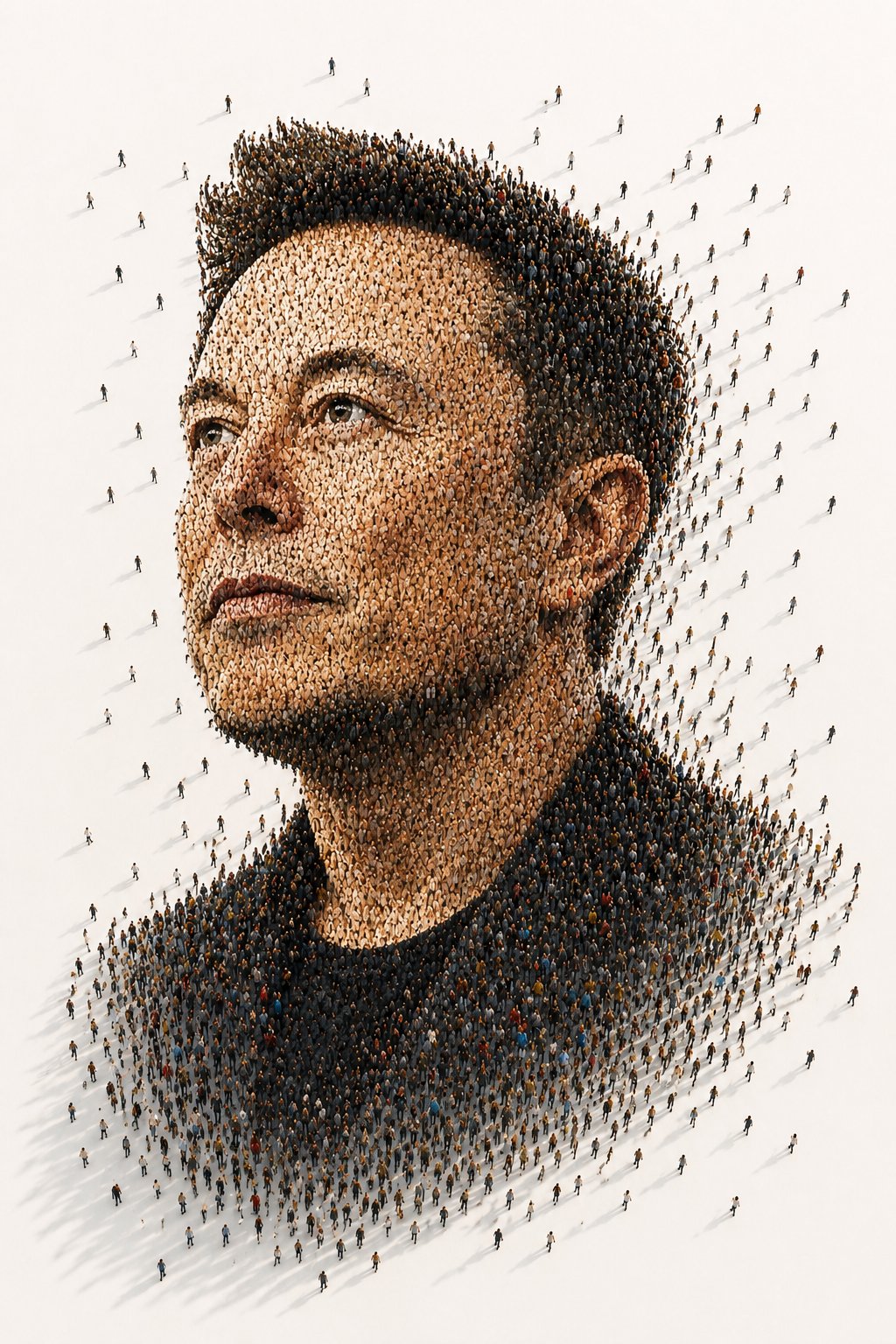 Crowd portrait mosaic of a celebrity: GPT Image 2 prompt AI image prompt result
