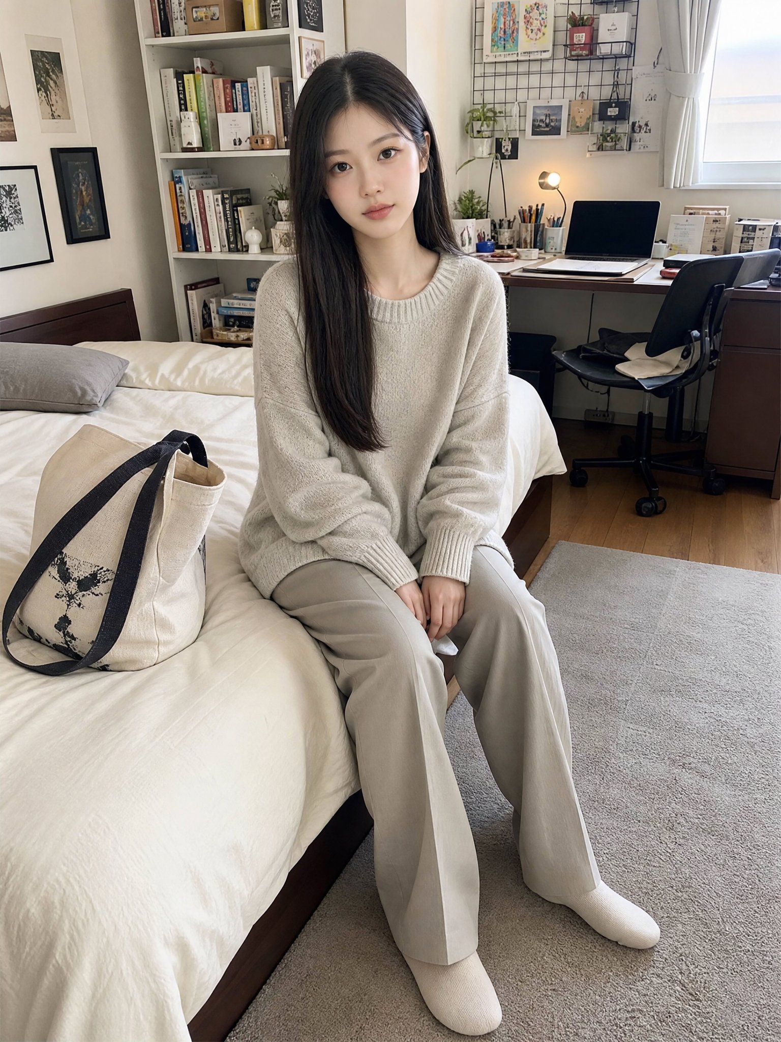 Cozy bedroom iPhone snapshot of japanese woman: GPT Image 2 prompt AI image prompt result