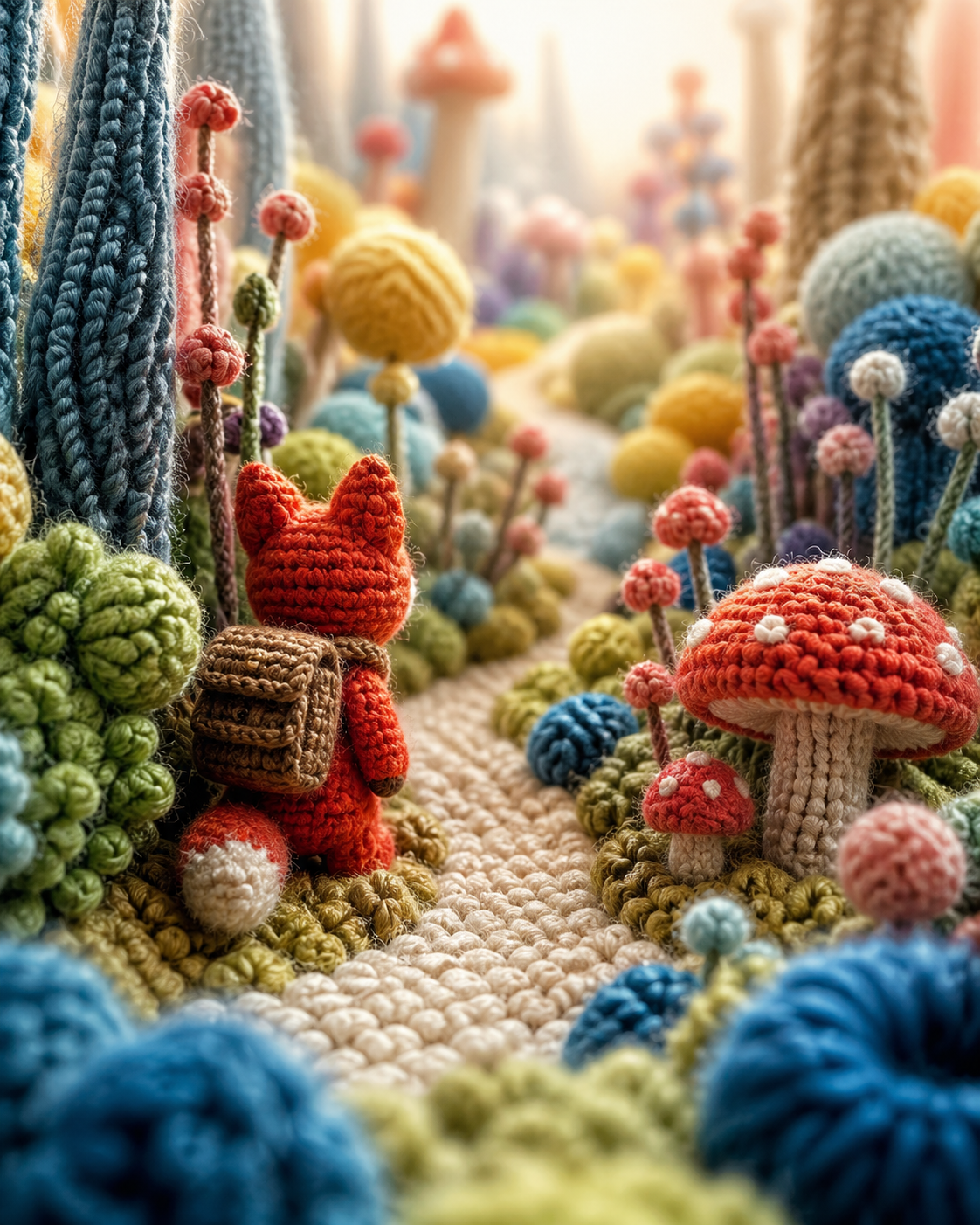 A hyper-realistic, highly detailed macro photograph of a miniature, handcrafted… AI image prompt example