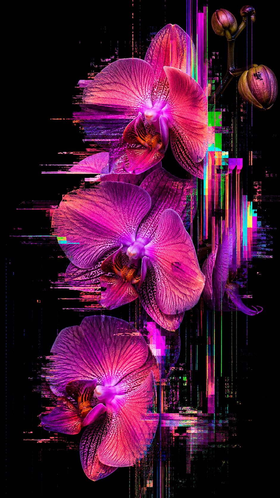 A [MOOD] digital art piece featuring a cluster of [MAIN_SUBJECT] rendered in a … AI image prompt example