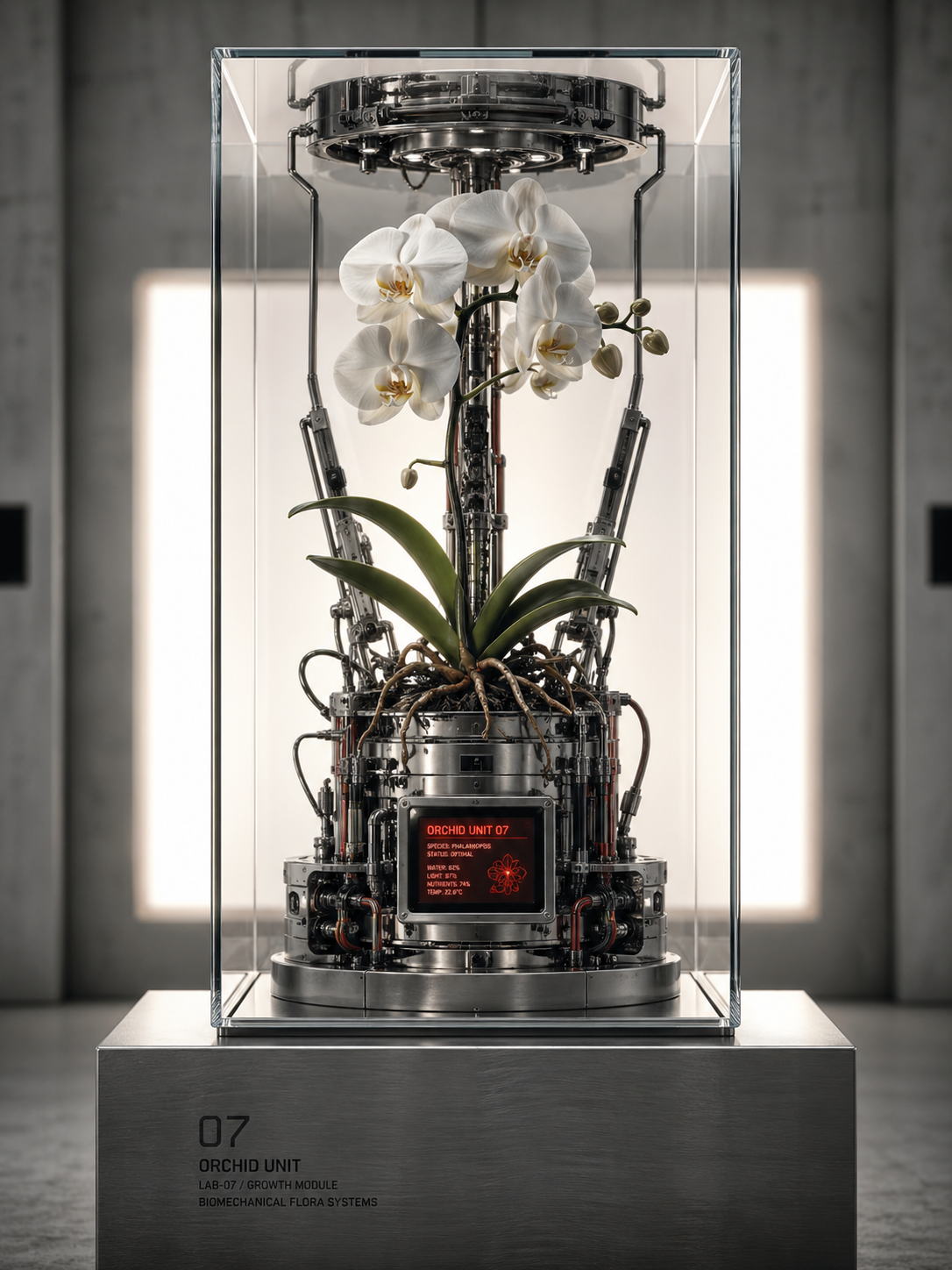 A hyper-realistic, cinematic 3D render of a futuristic bio-mechanical [MAIN_SUB… AI image prompt example