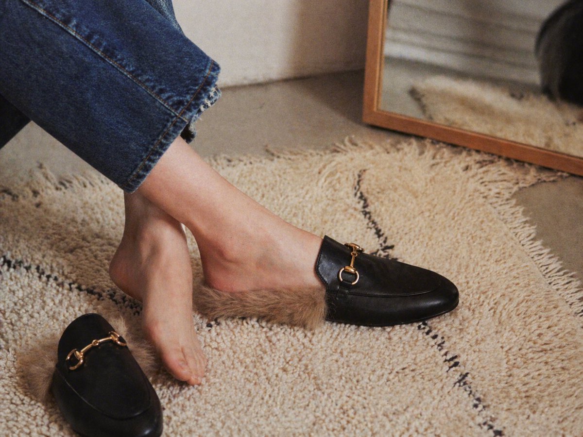Black backless loafers try-on: GPT Image 2 prompt AI image prompt result
