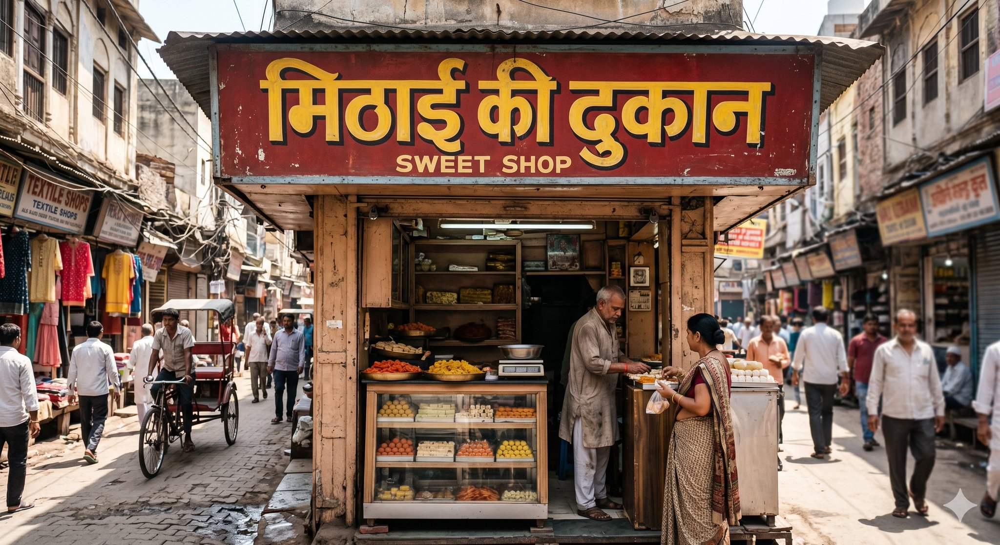 Old Delhi sweet shop: GPT Image 2 prompt AI image prompt result