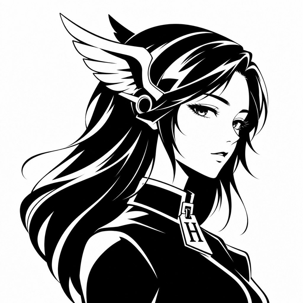 Minimalist anime woman logo: GPT Image 2 prompt AI image prompt result