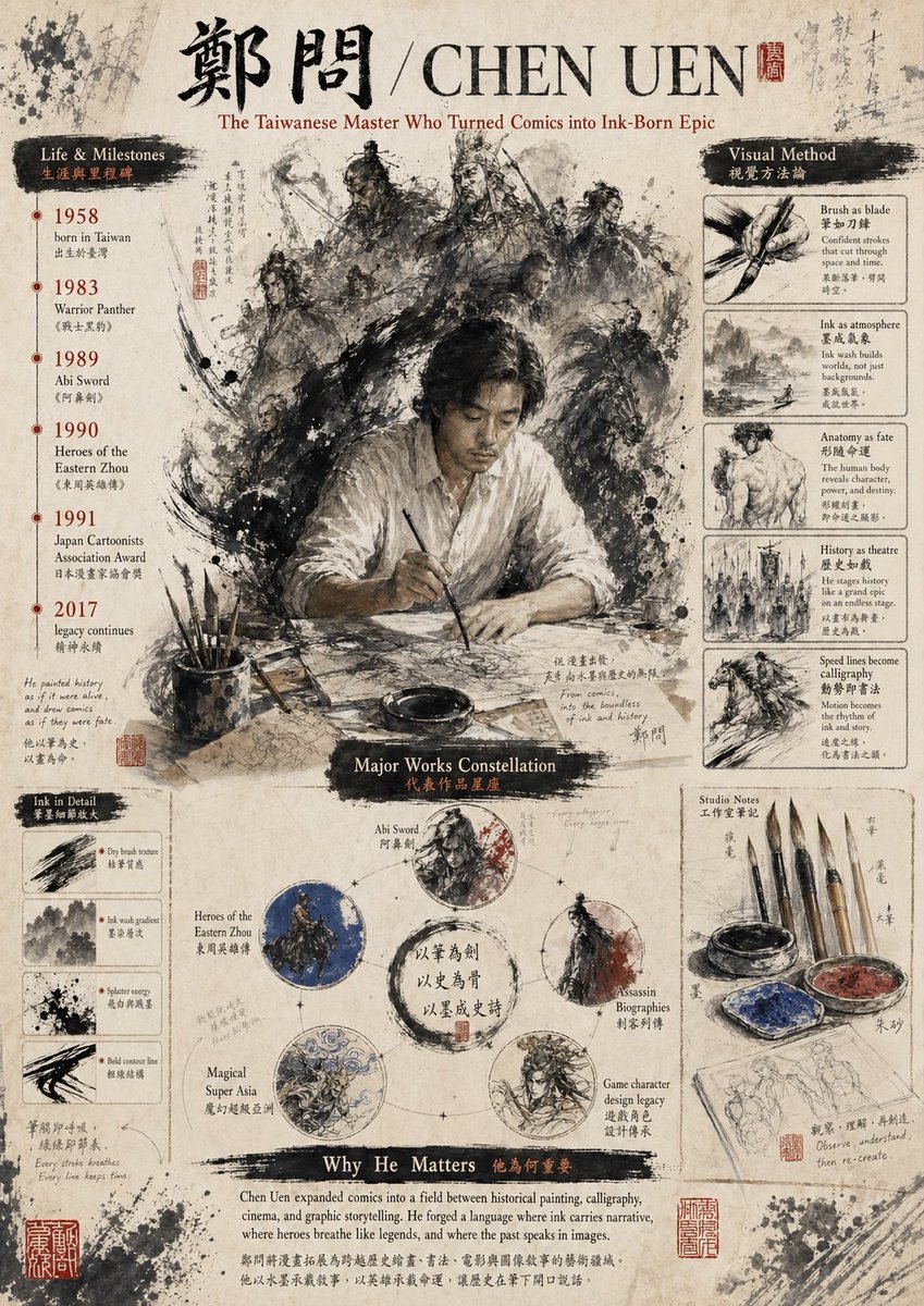 Chen Uen tribute editorial poster: GPT Image 2 prompt AI image prompt result
