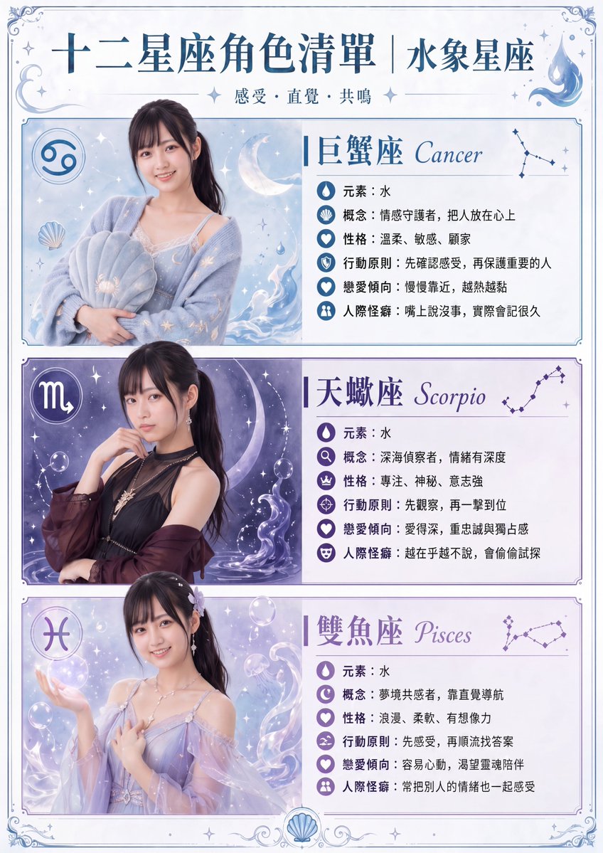 Chinese zodiac water signs: GPT Image 2 prompt AI image prompt result