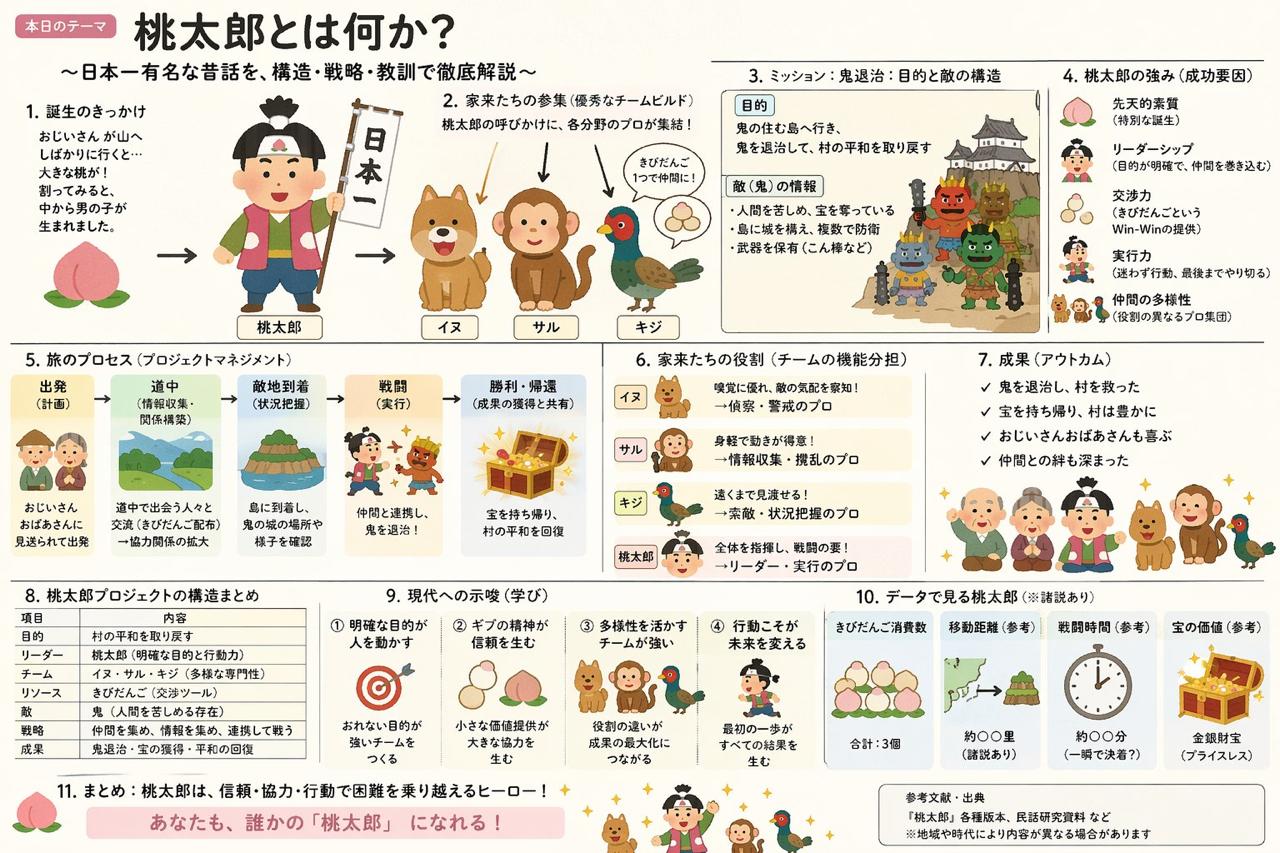 Diagram momotaro explanation: GPT Image 2 prompt AI image prompt result