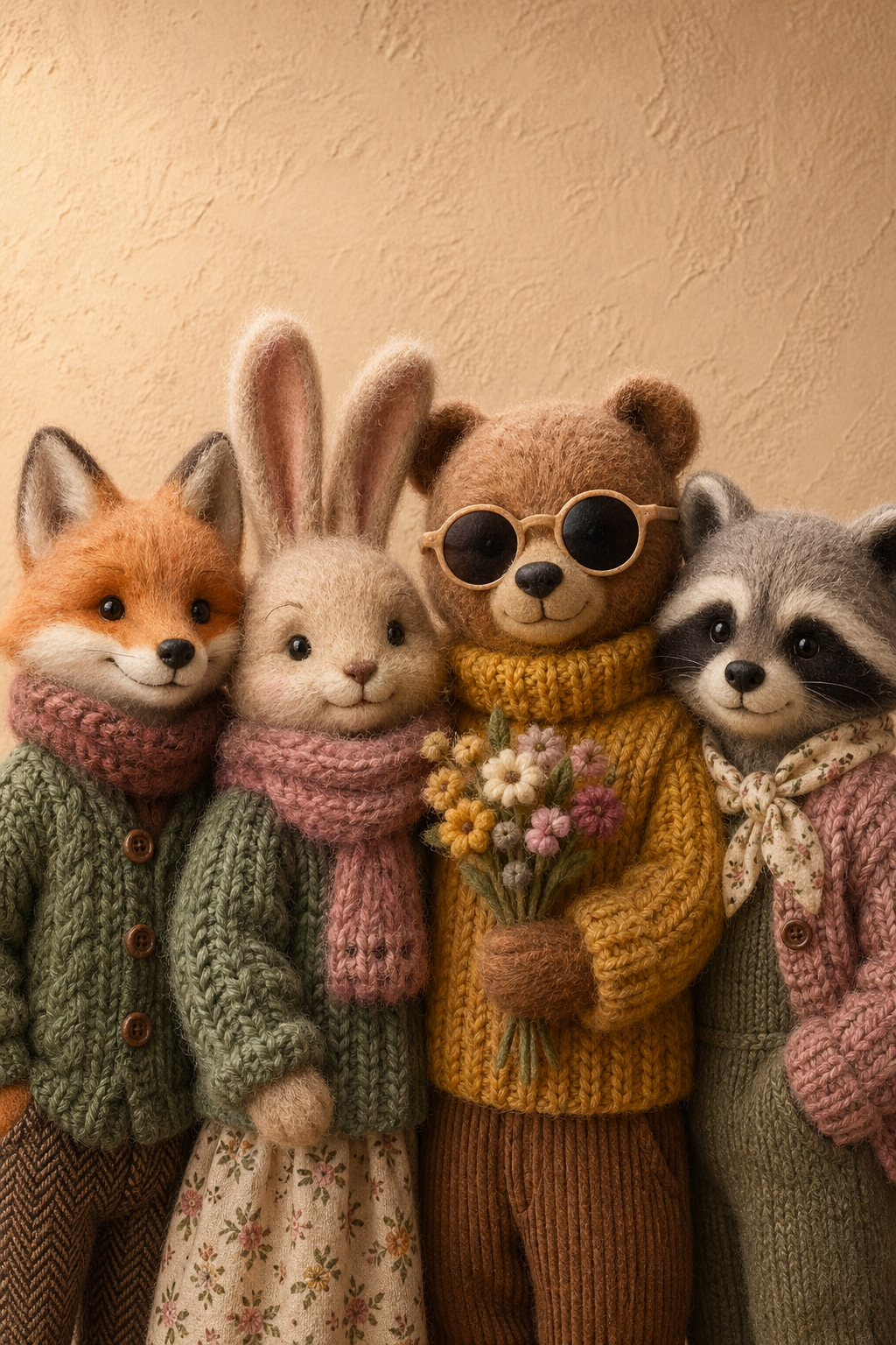 A highly detailed, tactile 3D render in a whimsical stop-motion animation and n… AI image prompt result